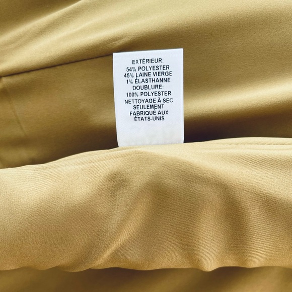 NWT! sea NY
Wool Traditions 
A-Line Zip Skirt 
YELLOW w/ Contrast satin lining 0 - Picture 13 of 16